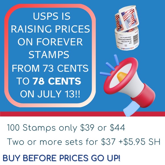 USPS Other - Stamp Sale! USPS is raising prices again for First Class Forever Postage Stamps
